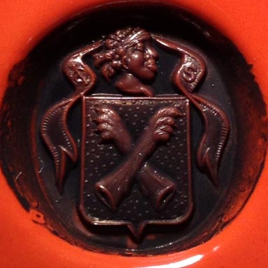 ceralacca da anello sigillo con stemma araldico (heraldic crest)